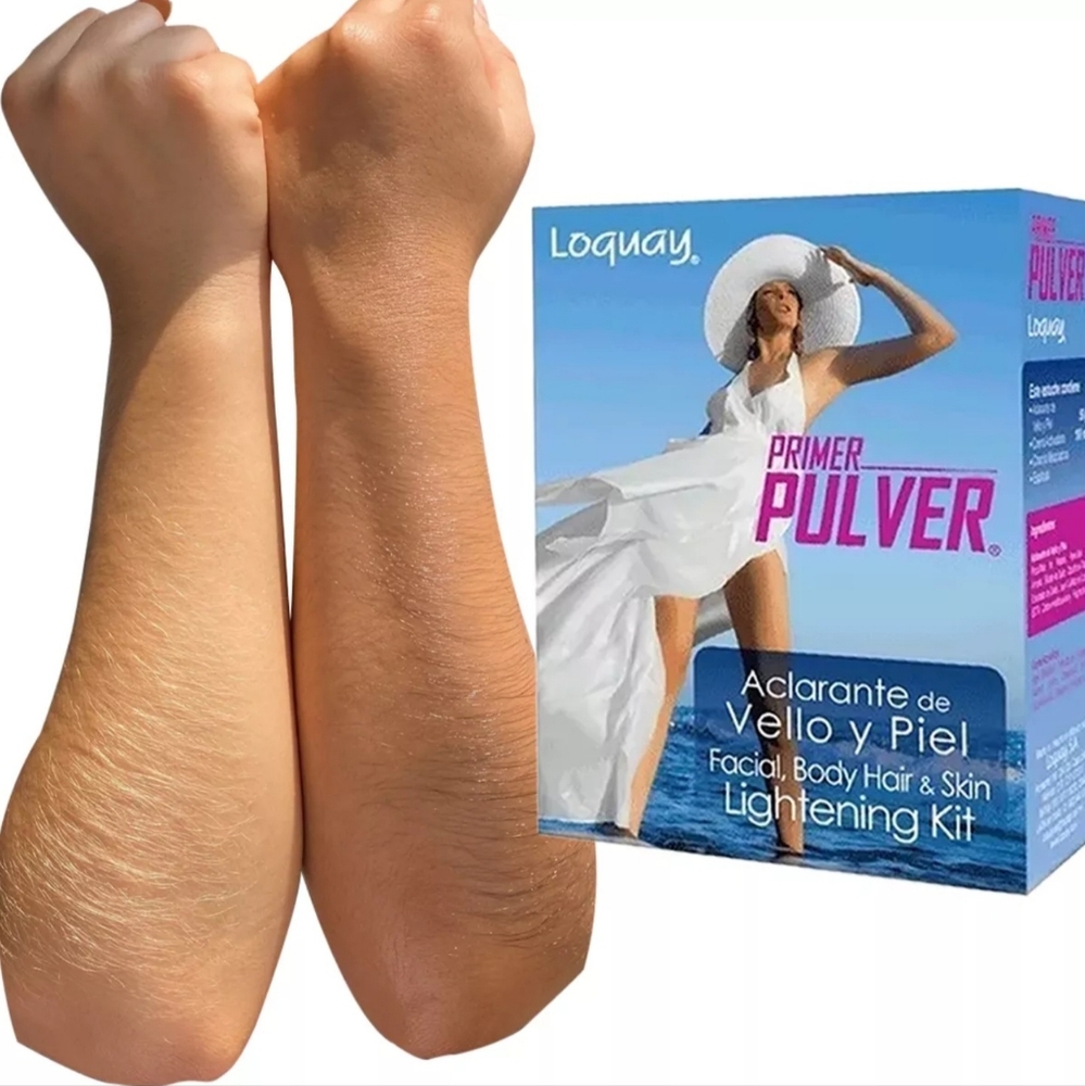 2 LOQUAY Primer Pulver  skin lightening kit aclarante de vello